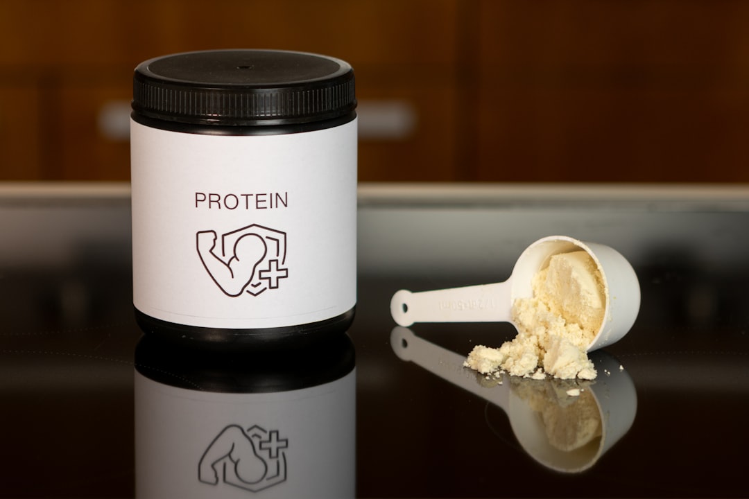 Photo protein powder with milk